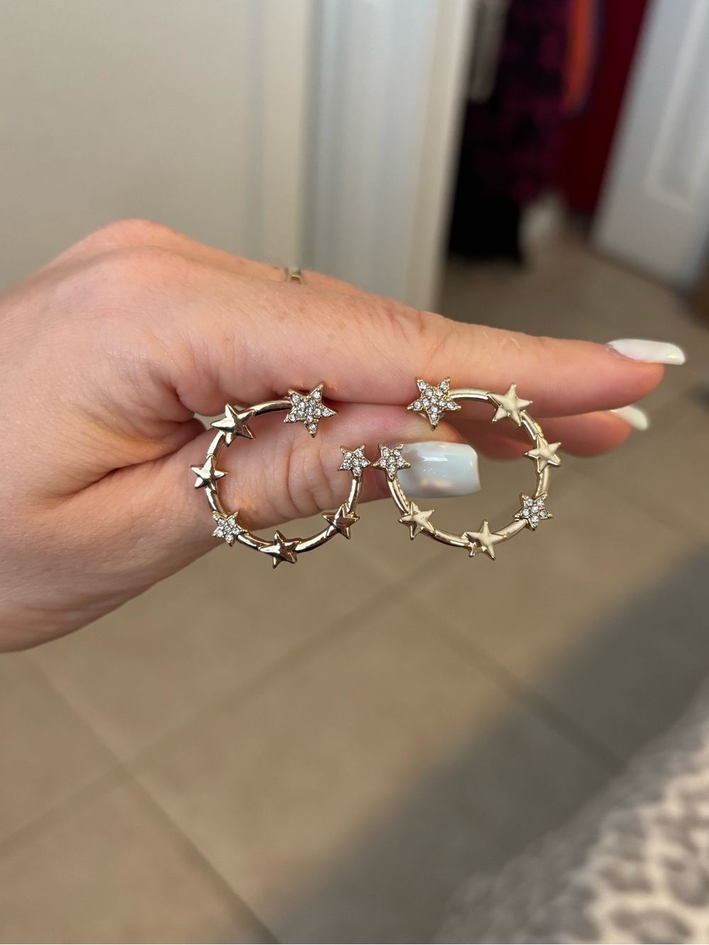 Gold star Hoop Earrings - Women's Jewelry
